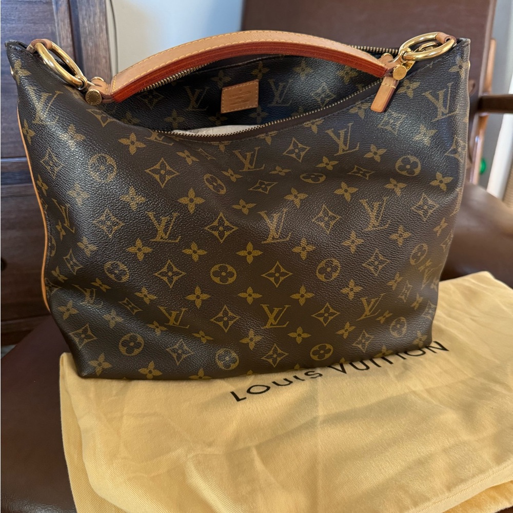 Louis Vuitton Black & Brown Monogram Sully PM Hobo Bag